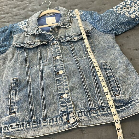 Anthropologie Avec Les Filles Floral Patchwork Denim Jacket Size XL - Picture 10 of 10